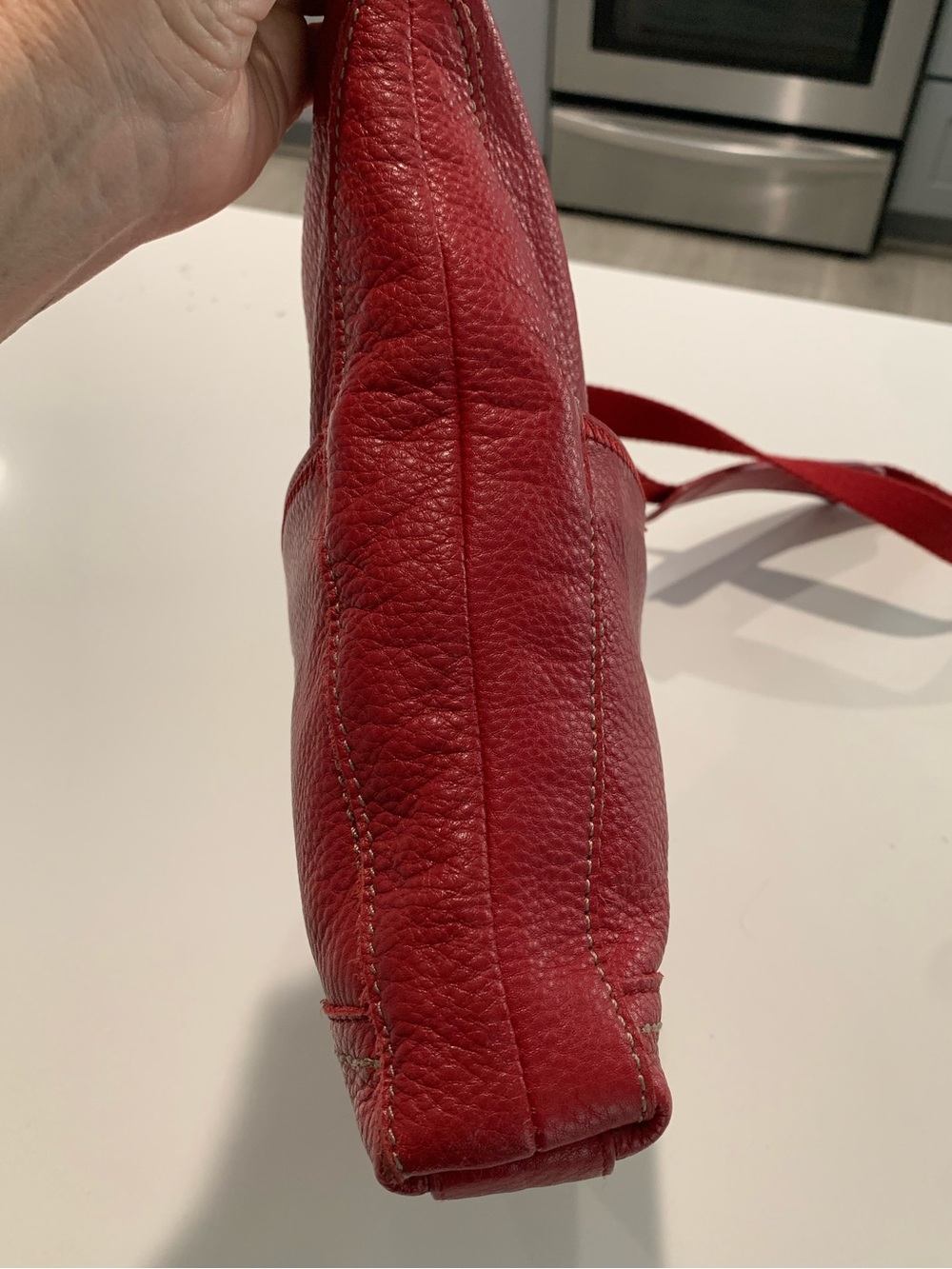 The Sak Lucia Red Leather Crossbody Shoulder Bag - Picture 7 of 16